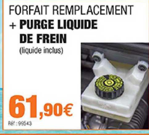 forfait remplacement + purge liquide de frein