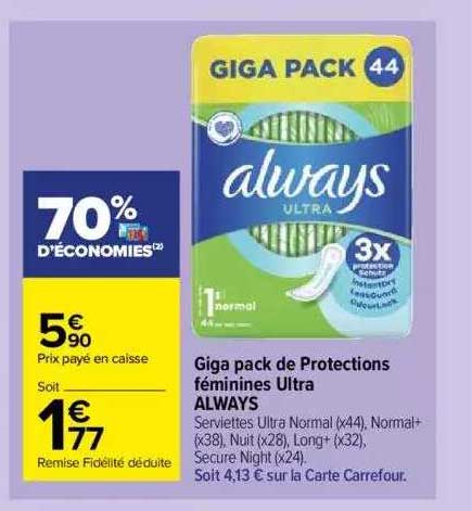 Giga Pack De Protections Féminines Ultra Always