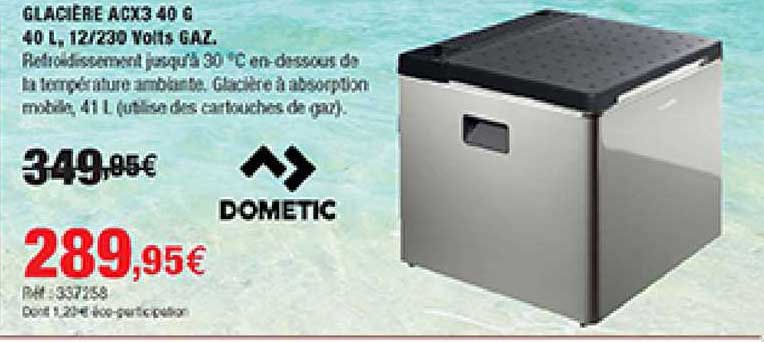 glacière acx3 40 g 40 l, 12-230 volts gaz, dometic
