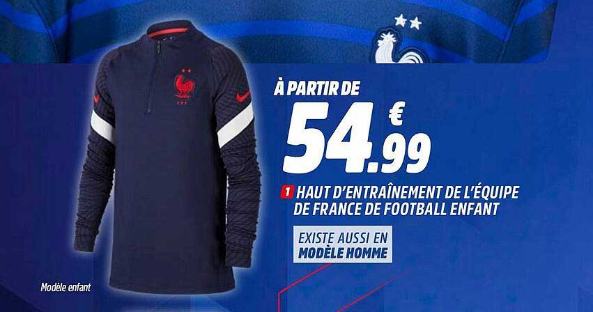 haut d'entraînement de l'équipe de france de football enfant