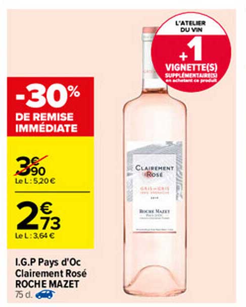 i.g.p. pays d'oc clairement rosé roche mazet