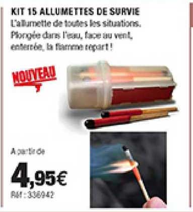 kit 15 allumettes de survie