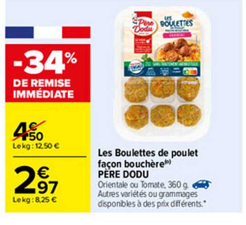 les boulettes de poulet façon bouchère père dodu
