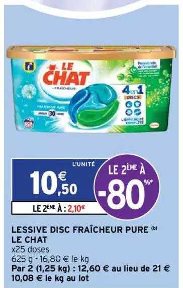 lessive disc fraîcheur pure le chat