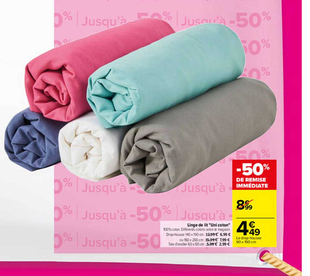 Ligne De Lit "uni Coton"