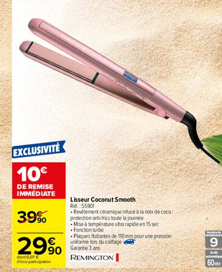 lisseur coconut smooth remington