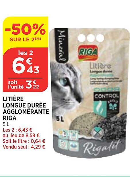 litière longue durée agglomérante riga -50% sur le 2ème