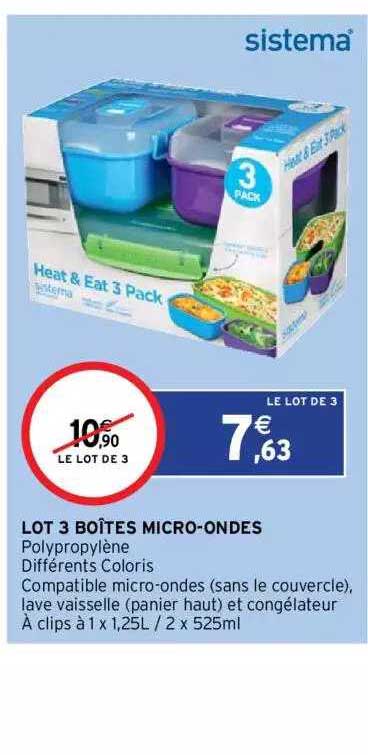 lot 3 boîtes micro-ondes