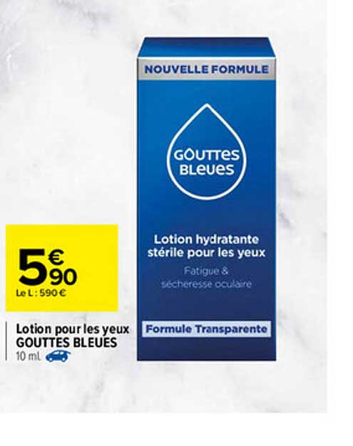 lotion pour les yeux gouttes bleues