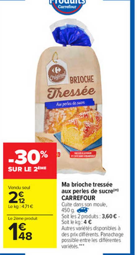 Ma Brioche Tressée Aux Perles De Sucre Carrefour