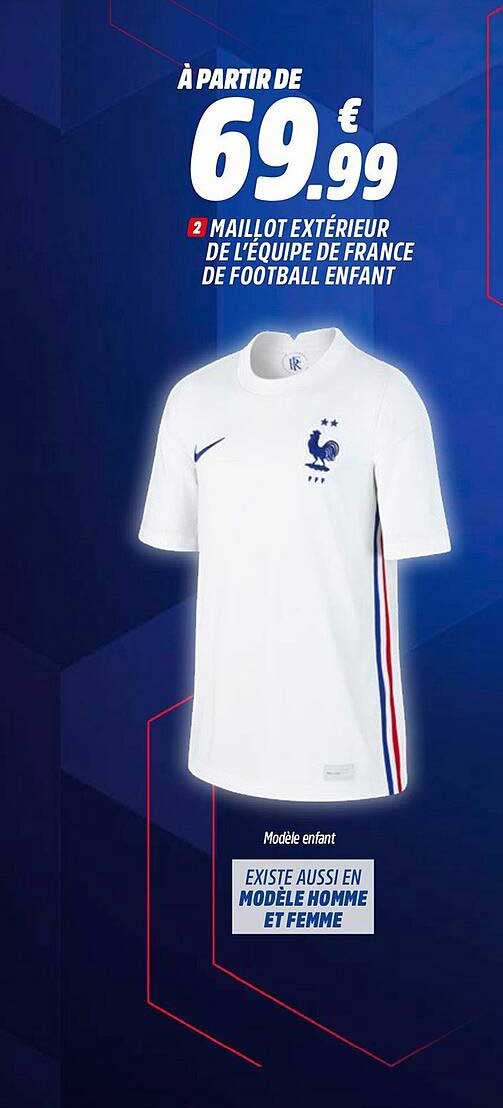 maillot extérieur de l'équipe de france de football enfant