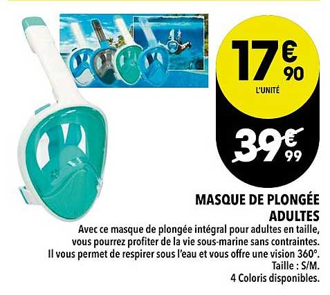 masque de plongée adultes
