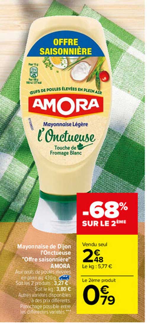 mayonnaise de dijon l'onctueuse "offre saisonnière" amora
