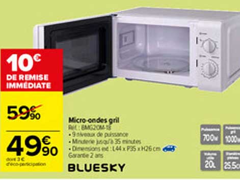 micro-ondes gril bluesky