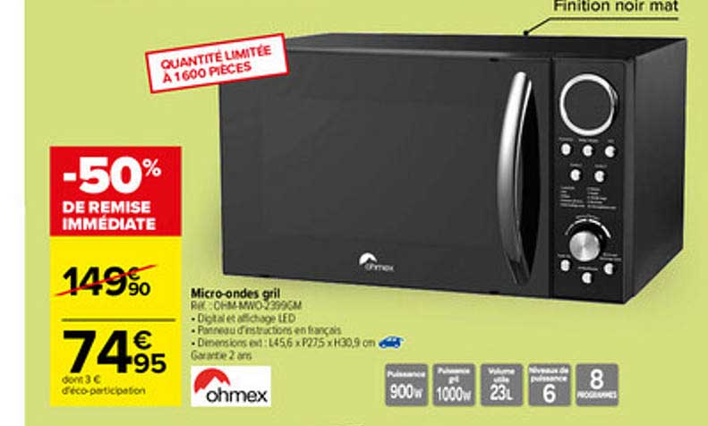 micro-ondes gril ohmex