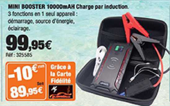 mini booster 10000mah charge par induction