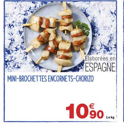 Mini-brochettes Encornets-chorizo