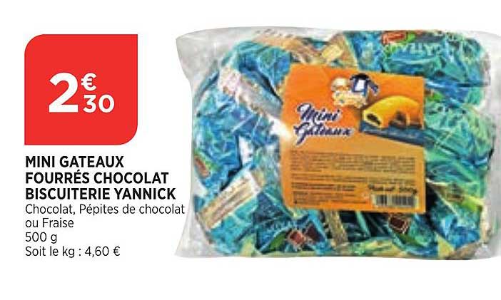 mini gâteaux fourrés chocolat biscuiterie yannick