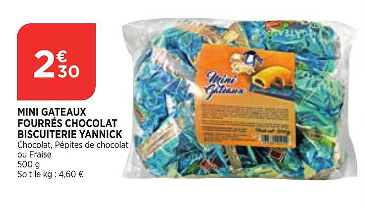 mini gâteaux fourrés chocolat biscuiterie yannick