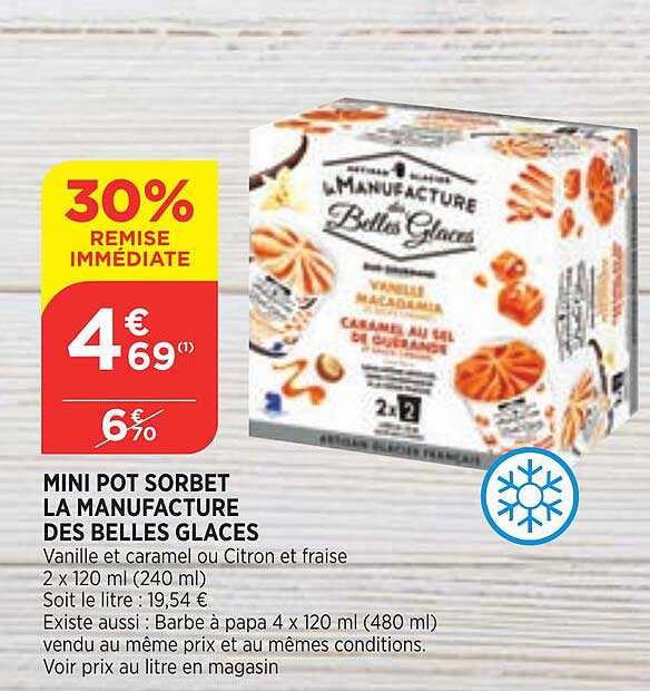 mini pot sorbet la manufacture des belles glaces 30% de remise immédiate