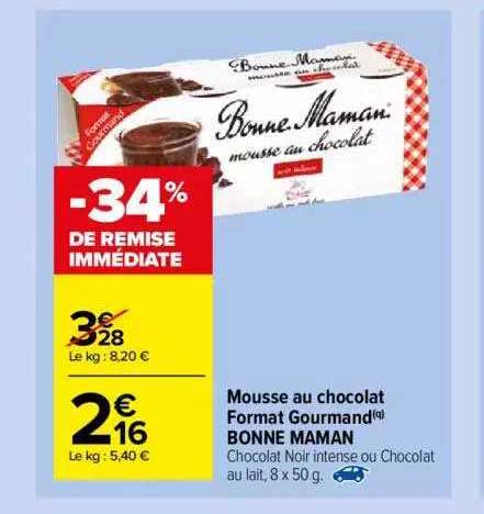 Mousse Au Chocolat Format Gourmand Bonne Maman