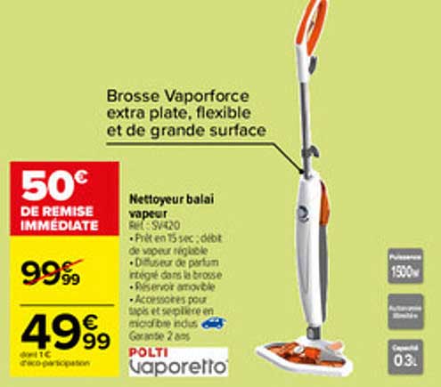 nettoyeur balai vapeur polti vaporetto