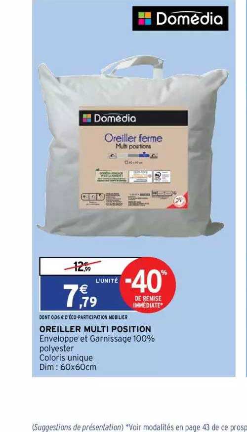 oreiller multi position domédia