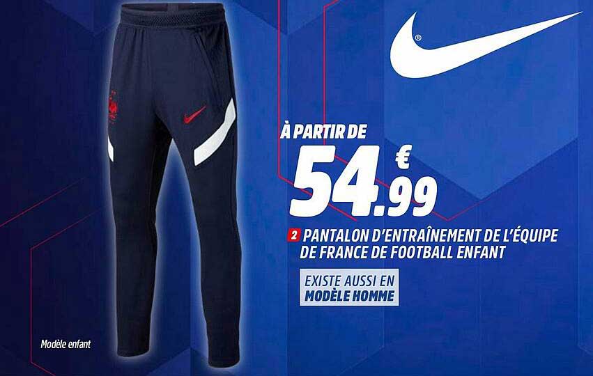 pantalon d'entraînement de l'équipe de france de football enfant