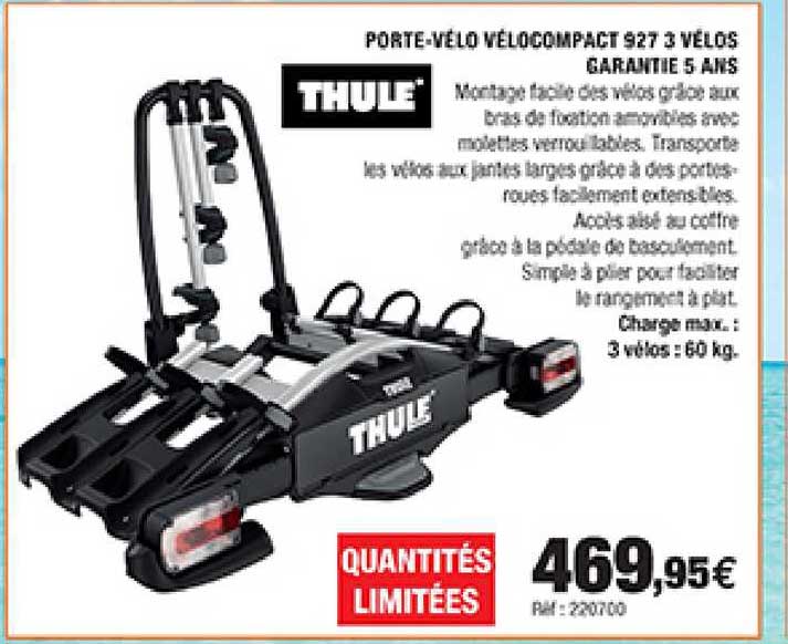 porte-vélo vélocompact 927 3 vélos garantie 5 ans thule