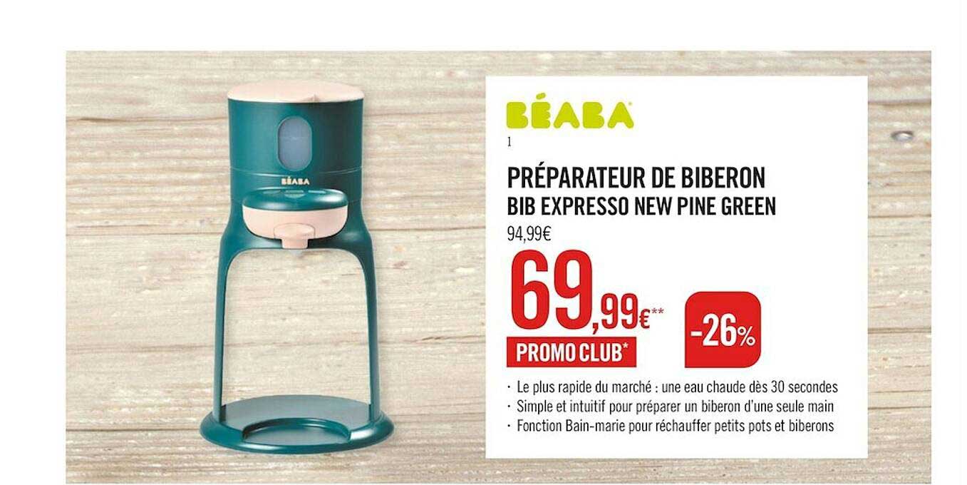 préparateur de biberon bix expresso new pine green béaba