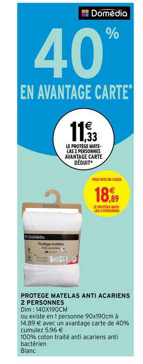 Protège Matelas Anti Acariens 2 Personnes