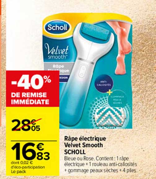 râpe électrique velvet smooth scholl