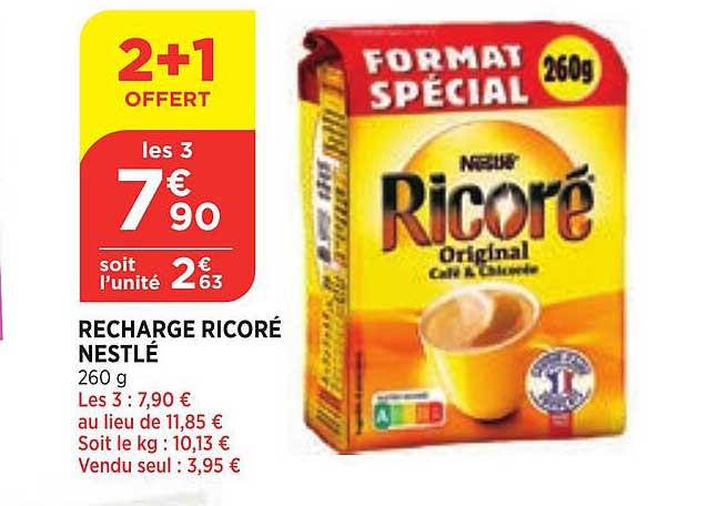 Recharge Ricoré Nestlé 2+1 Offert