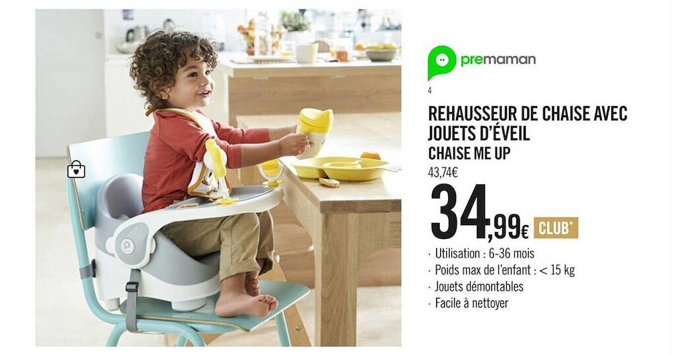 rehausseur de chaise avec jouets d'éveil chaise me up
