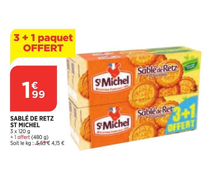 sablé de retz st michel 3+1 offert