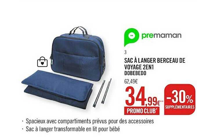 sac à langer berceau de voyage 2 en 1 dobebedo