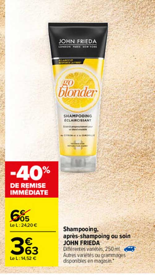 shampooing après-shampoing ou soin john frieda