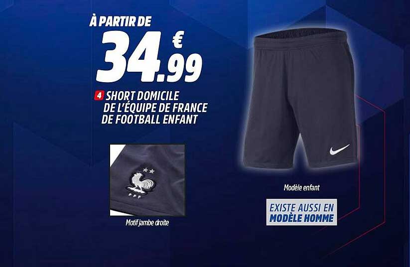 short domicile de l'équipe de france de football enfant