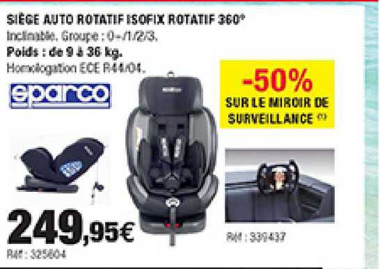 siège auto rotatif isofix rotatif 360°