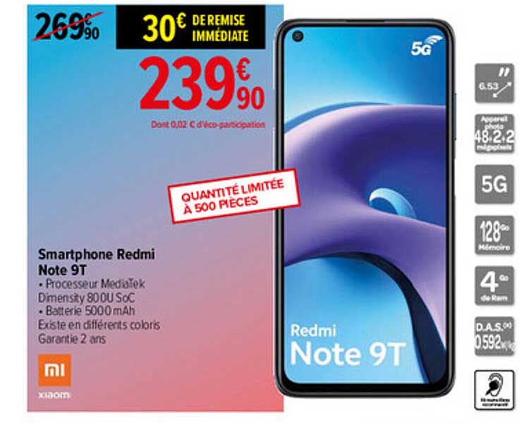 Smartphone Redmi Note 9t Xiaomi