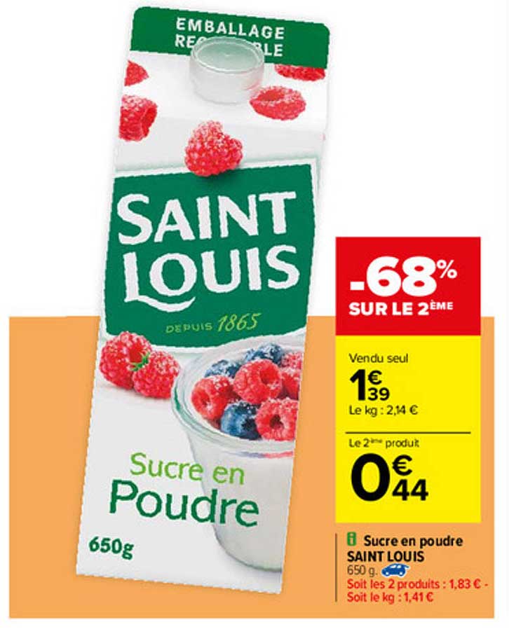 sucre en poudre saint louis