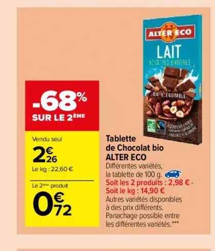 Tablette De Chocolat Bio Alter Eco