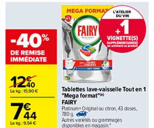 tablettes lave-vaisselle tout en 1 "mega format"