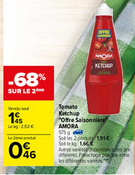 tomato ketchup "offre saisonnière" amora