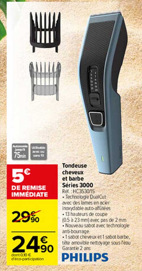 tondeuse cheveux et barbe séries 3000 philips