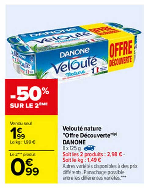 Velouté Nature "offre Découverte" Danone