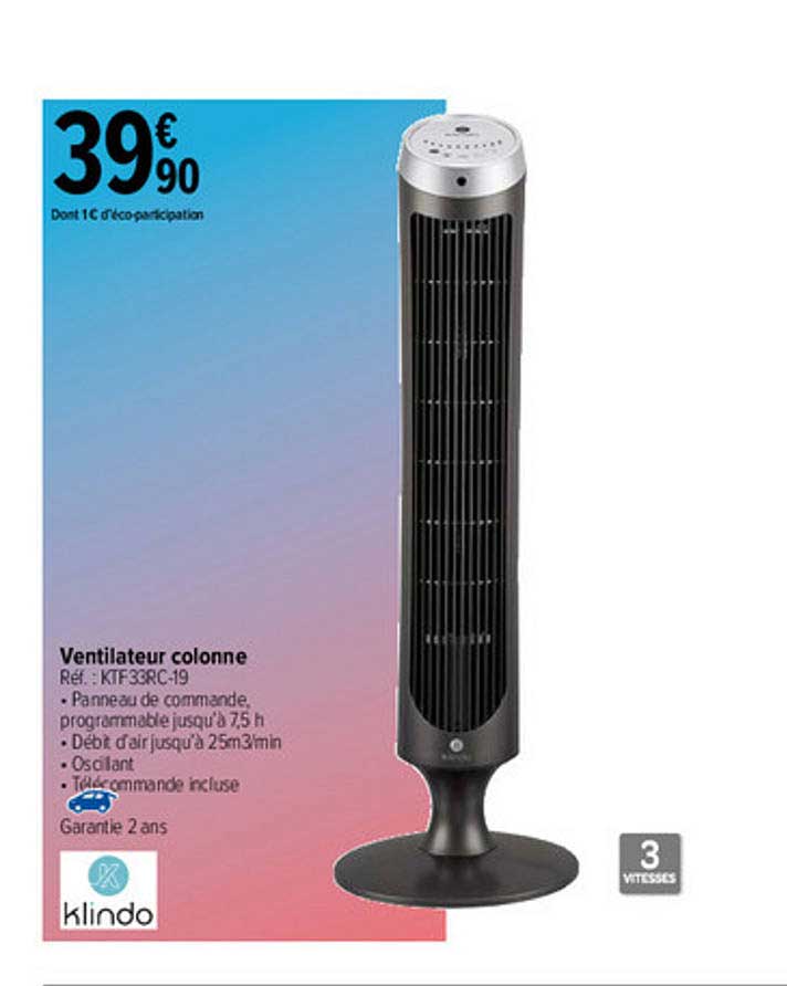 Ventilateur Colonne Klindo