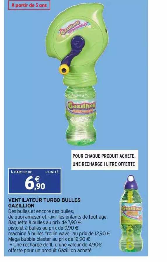 ventilateur turbo bulles gazillion