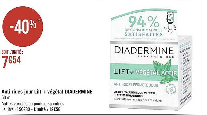 anti rides jour lift + végétal diadermine