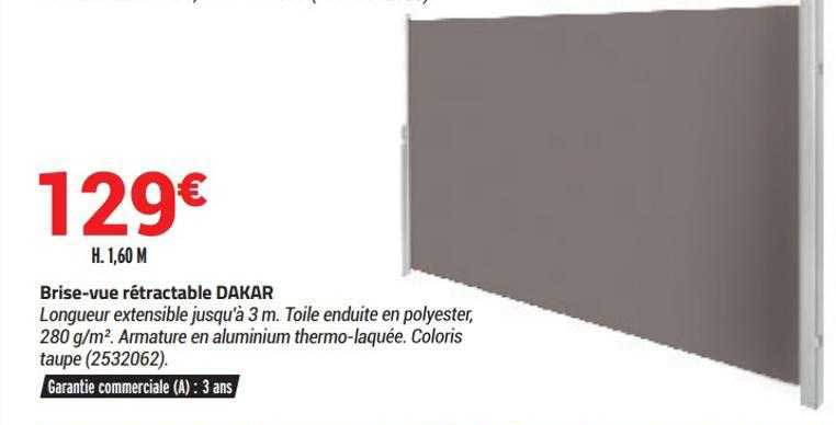 brise-vue rétractable dakar